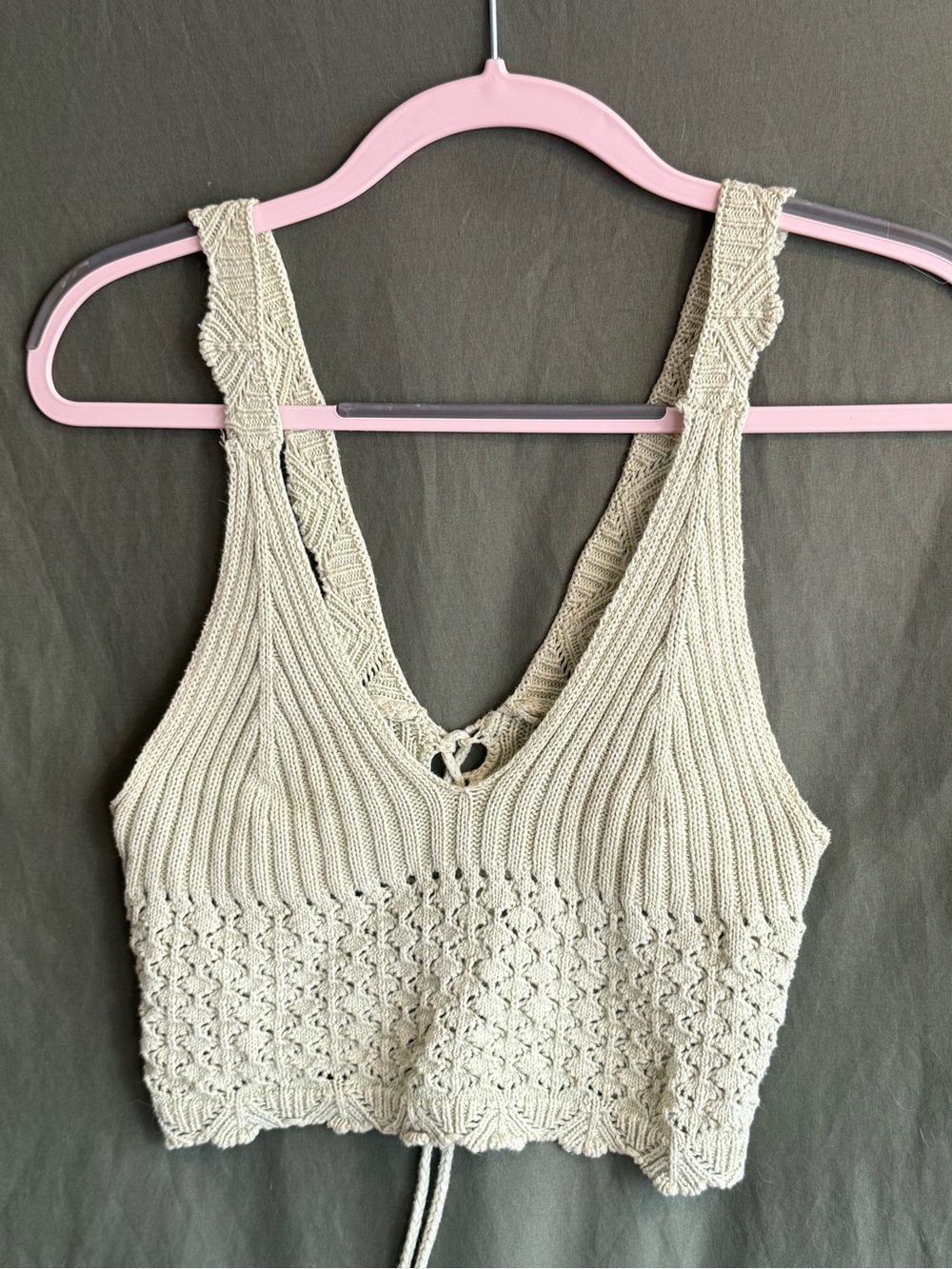 Light Green Crochet Knit Tank